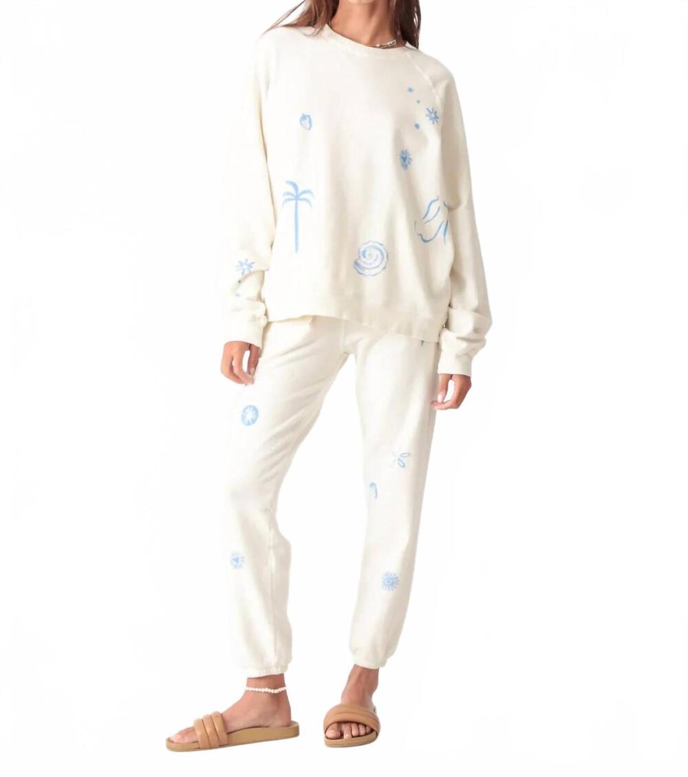 NEW ELECTRIC & ROSE ronan raglan pullover sweatshirt in ivory